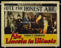 s179 ABE LINCOLN IN ILLINOIS movie lobby card '40 Raymond Massey