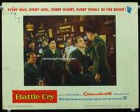 s227 BATTLE CRY movie lobby card '55 James Whitemore & Aldo Ray in bar