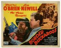 s054 BORDER BUCKAROOS movie title lobby card '43 O'Brien, Texas Rangers!