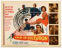s059 CIRCLE OF DECEPTION movie title lobby card '60 Suzy Parker, WWII spies!
