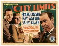 s060 CITY LIMITS movie title lobby card '34 Sally Blaine, Craven, Walker