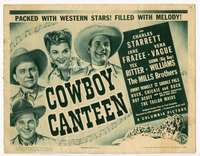 s066 COWBOY CANTEEN movie title lobby card R1940s Charles Starrett, Jane Frazee