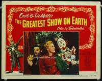 s026 GREATEST SHOW ON EARTH movie lobby card #4 '52 Emmett Kelly