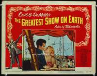 s027 GREATEST SHOW ON EARTH movie lobby card #6 '52 Heston, Hutton