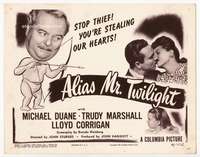 v021 ALIAS MR TWILIGHT movie title lobby card '46 early John Sturges, Duane