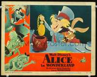 v188 ALICE IN WONDERLAND movie lobby card #1 '51 Mad Hatter c/u!