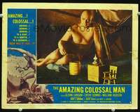 v196 AMAZING COLOSSAL MAN movie lobby card #7 '57 great fx image!