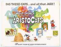 v205 ARISTOCATS movie title lobby card R73 Walt Disney feline cartoon!