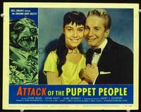 v207 ATTACK OF THE PUPPET PEOPLE movie lobby card #1 '58 zany sci-fi!