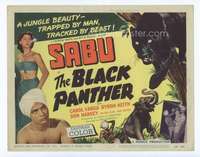 v035 BLACK PANTHER movie title lobby card '56 Sabu, jungle adventure!