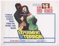 v061 EXPERIMENT IN TERROR movie title lobby card '62 Glenn Ford, Lee Remick