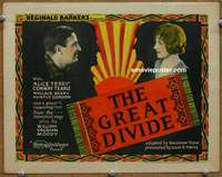 v074 GREAT DIVIDE movie title lobby card '25 Alice Terry, Conway Tearle