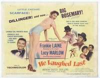 v078 HE LAUGHED LAST movie title lobby card '56 Blake Edwards, Laine, Marlow