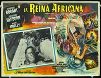 y344 AFRICAN QUEEN Mexican movie lobby card '52 Humphrey Bogart