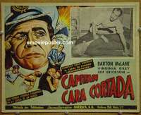 y358 CAPTAIN SCARFACE Mexican movie lobby card '53 Barton MacLane