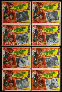 y281 CROSSFIRE 8 Mexican movie lobby cards R50s Robert Young, Mitchum