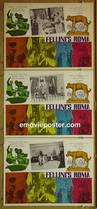 y313 FELLINI'S ROMA 3 Mexican movie lobby cards '72 Italian classic!