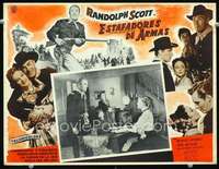 y389 MAN BEHIND THE GUN Mexican movie lobby card '52 Randolph Scott