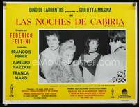 y395 NIGHTS OF CABIRIA Mexican movie lobby card '57 Federico Fellini