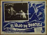 y412 SON OF DRACULA Mexican movie lobby card R50s scared by bat!