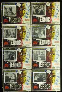 y290 TERROR 8 Mexican movie lobby cards '63 Boris Karloff, Nicholson