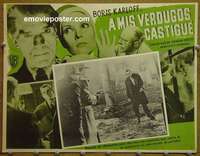 y432 WALKING DEAD Mexican movie lobby card R50s creepy Boris Karloff
