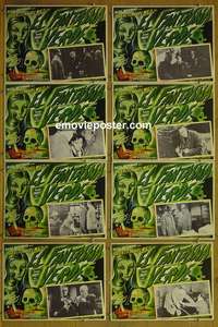 y295 WOMAN IN GREEN 8 Mexican movie lobby cards R50s Sherlock Holmes
