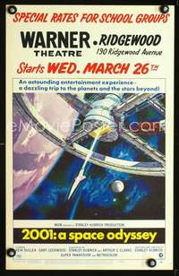 y010 2001 A SPACE ODYSSEY movie window card '68 Stanley Kubrick classic