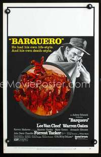 y017 BARQUERO movie window card '70 great image of Lee Van Cleef!