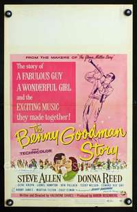 y020 BENNY GOODMAN STORY movie window card '56 Allen, Donna Reed