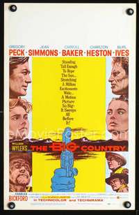 y022 BIG COUNTRY movie window card '58 William Wyler western classic!