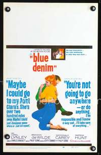 y027 BLUE DENIM movie window card '59 Carol Lynley, Brandon DeWilde
