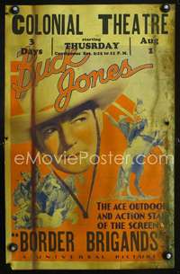 y029 BORDER BRIGANDS movie window card '35 outdoor ace Buck Jones!