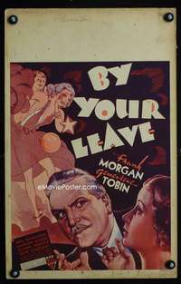 y032 BY YOUR LEAVE movie window card '34 Frank Morgan, cool artwork!
