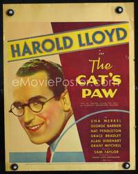 y039 CAT'S PAW movie window card '34 Harold Lloyd