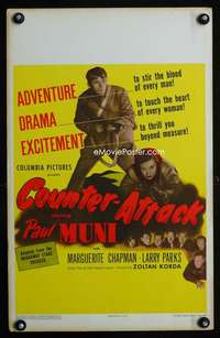 y047 COUNTER-ATTACK movie window card '45 Paul Muni, Chapman, WWII