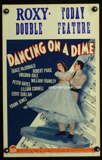 y049 DANCING ON A DIME movie window card '40 Grace McDonald, Paige