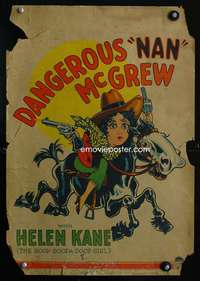 y050 DANGEROUS NAN MCGREW movie window card '30 cowgirl Helen Kane!