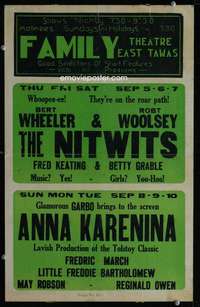 y068 FAMILY THEATRE EAST TAWAS local theater movie window card '35