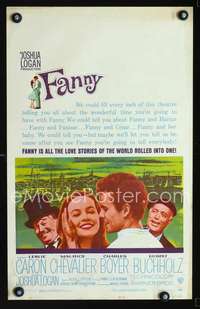 y070 FANNY movie window card '61 Leslie Caron, Boyer, Chevalier