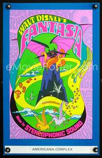 y071 FANTASIA movie window card R70 Disney, wild psychedelic artwork!