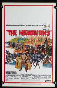 y095 HAWAIIANS movie window card '70 Charlton Heston, James A Michener