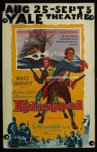 y125 KIDNAPPED movie window card '60 Walt Disney, Peter Finch