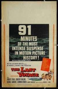 y132 LAST VOYAGE movie window card '60 Robert Stack, Woody Strode