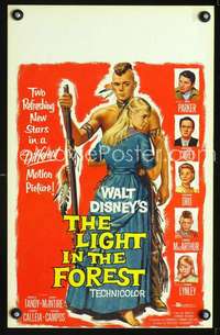 y136 LIGHT IN THE FOREST movie window card '58 Disney, James MacArthur