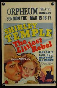y140 LITTLEST REBEL movie window card '35 Shirley Temple, Jack Holt