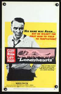 y141 LONELYHEARTS movie window card '59 Montgomery Clift, Ryan, Loy