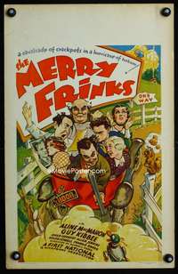 y152 MERRY FRINKS movie window card '34 artwork of wackiest family!