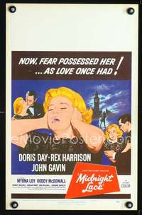 y153 MIDNIGHT LACE movie window card '60 Doris Day, Rex Harrison