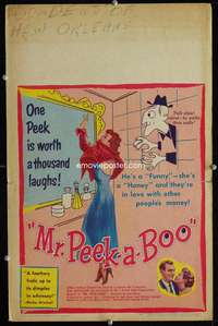 y160 MR PEEK-A-BOO movie window card '51 wacky French/Italian fantasy!